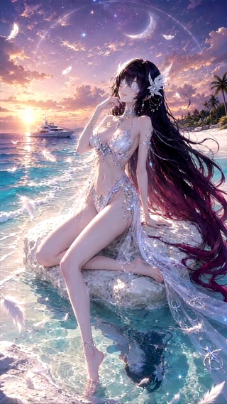 夕阳美女