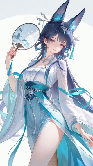 古风蓝调狐耳美少女