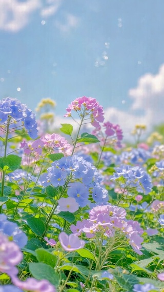 晴日清新浪漫花田