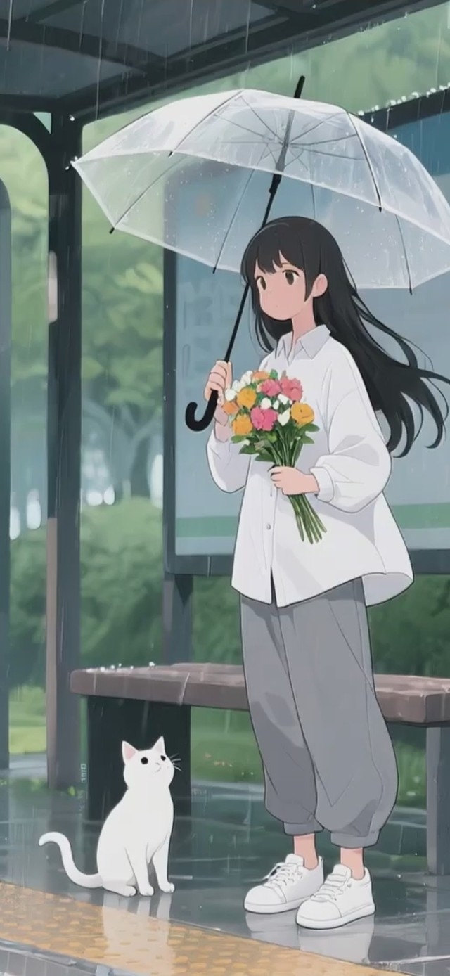 雨天站台-少女的心事