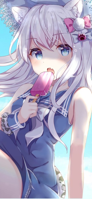 猫猫这么可爱当然要rua一下啦2K版，雪糕是小兔几买的嗷。
画师是pixiv可爱的『胡麻乃りお』嗷，
图片ID: 78179646
动态效果以及图片处理当然是可爱的『Ae小兔几』做