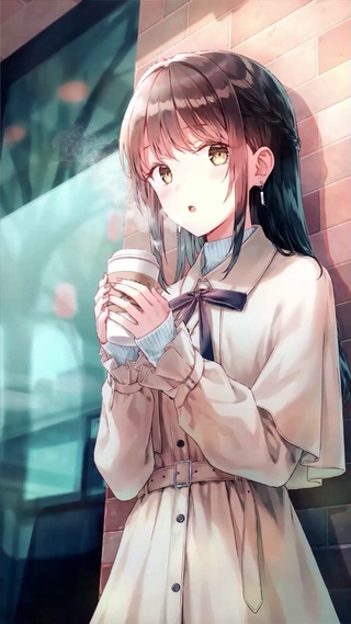 喝奶茶的女孩