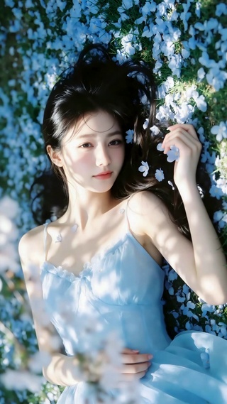 花海中清纯美少女