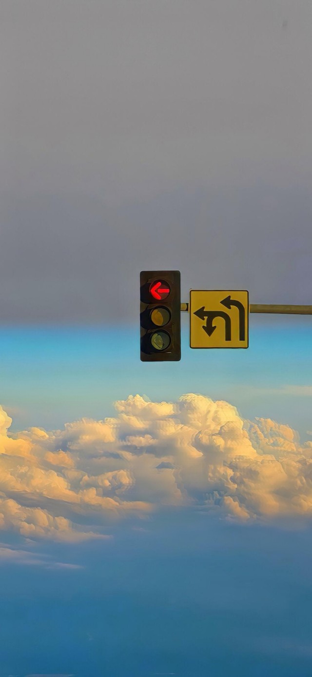 4k唯美天空路标