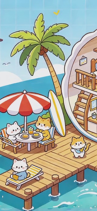 度假小猫