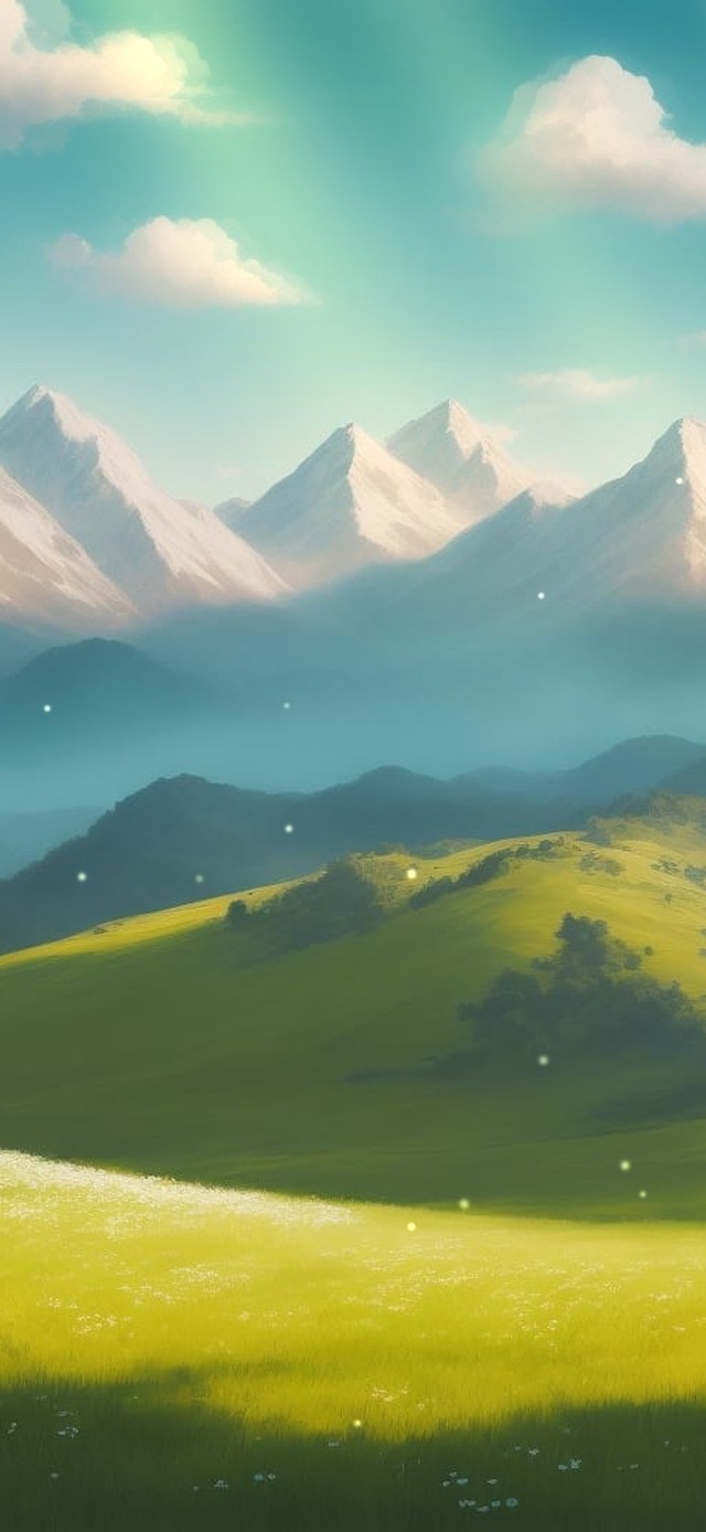 绿色护眼草原群山