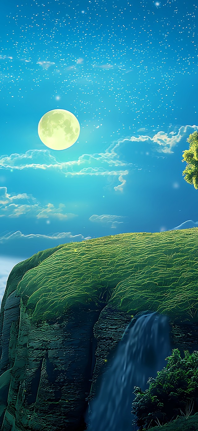 繁星下山坡小屋