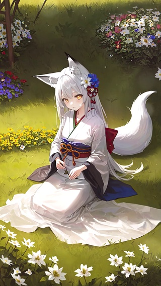 鲜花狐耳少女