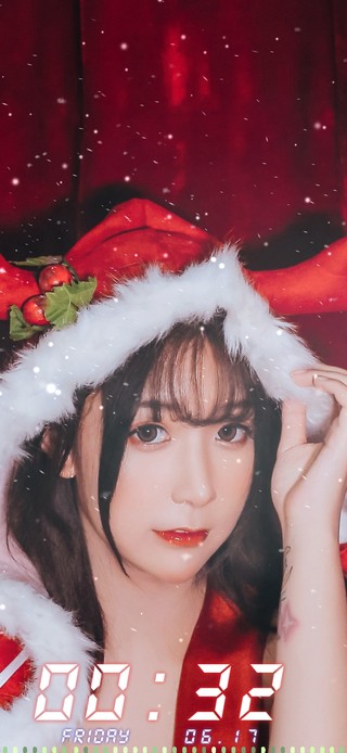 4K圣诞装美少女