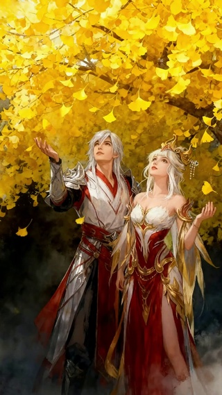 李白王昭君银杏树下