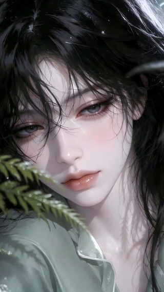 雨天窗边清冷氛围感美女