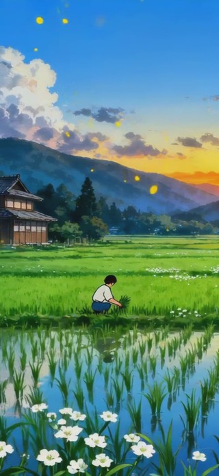 农忙时节的田园