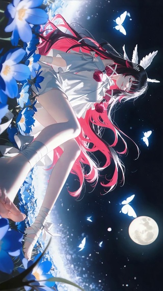 月夜蓝花少女哥伦比娅