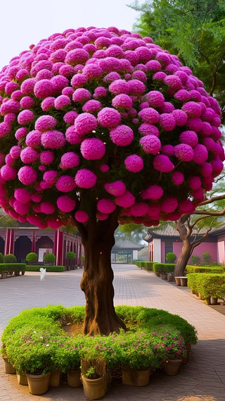 唯美红色流苏树