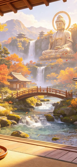 秋日山中寺院