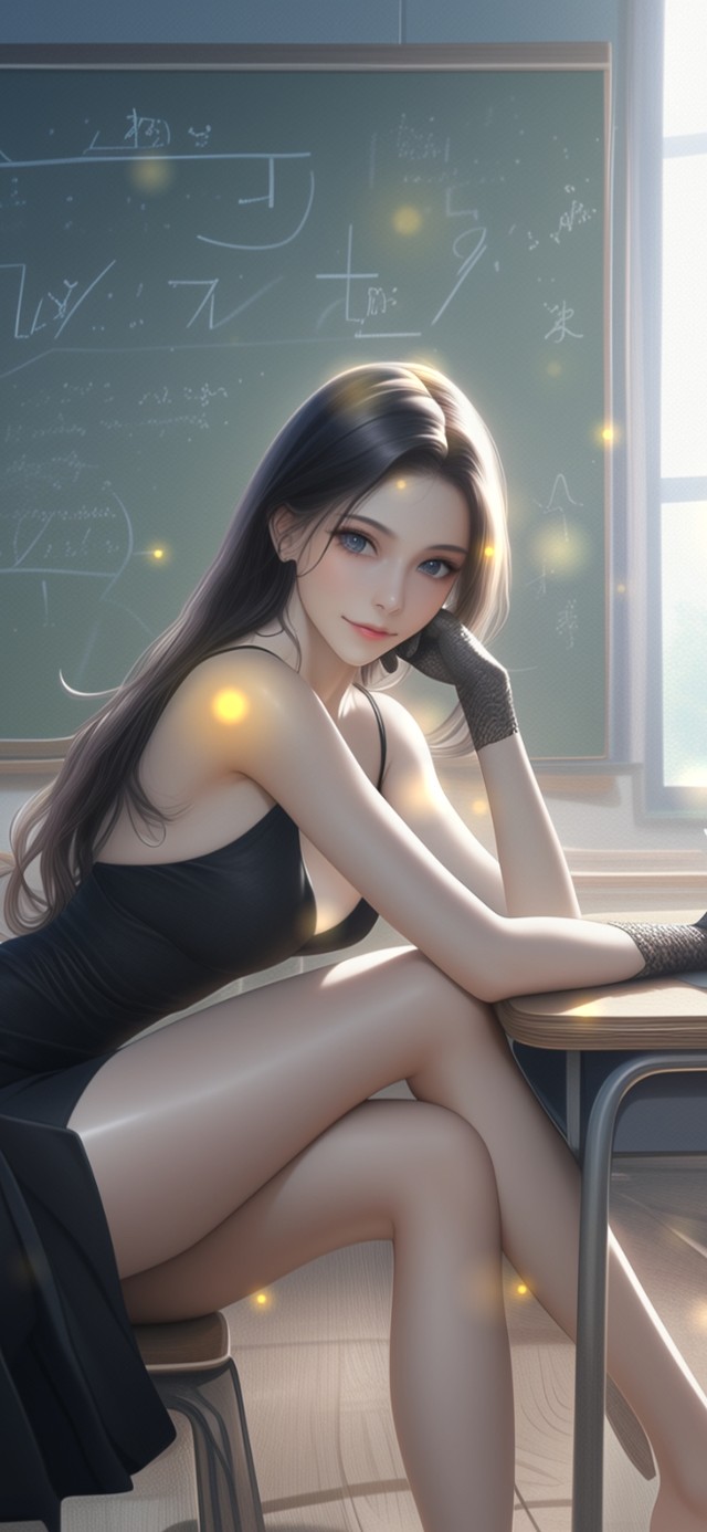 她的发丝在阳光下闪耀着金色光辉