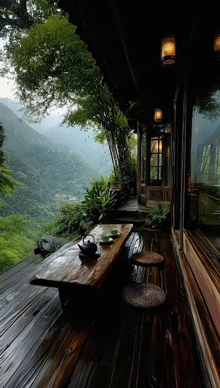 山涧细雨