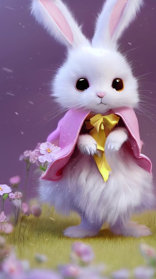 可爱小白兔子