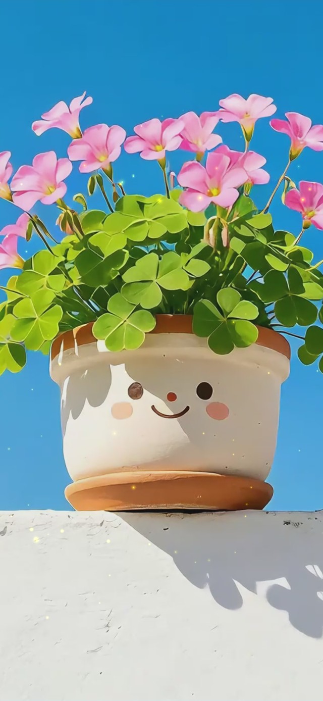 清新四叶草花