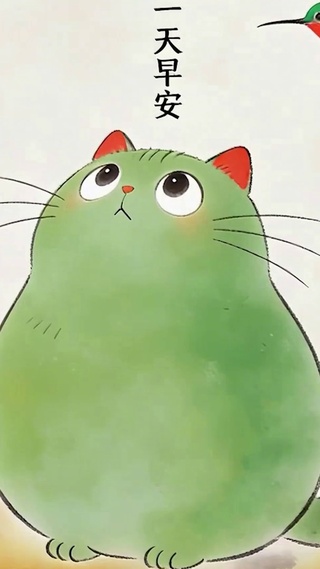 可爱猫咪早安