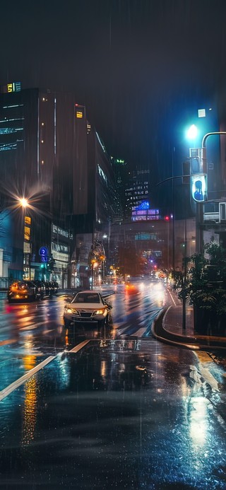雨夜城市道路