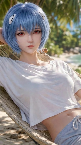 夏日海滩绫波丽悠闲休憩