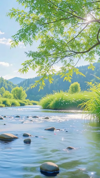 护眼晴天溪流山涧