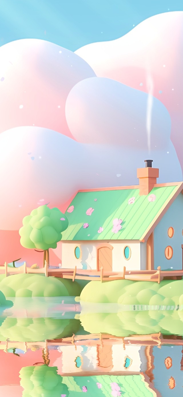 护眼绿色小屋