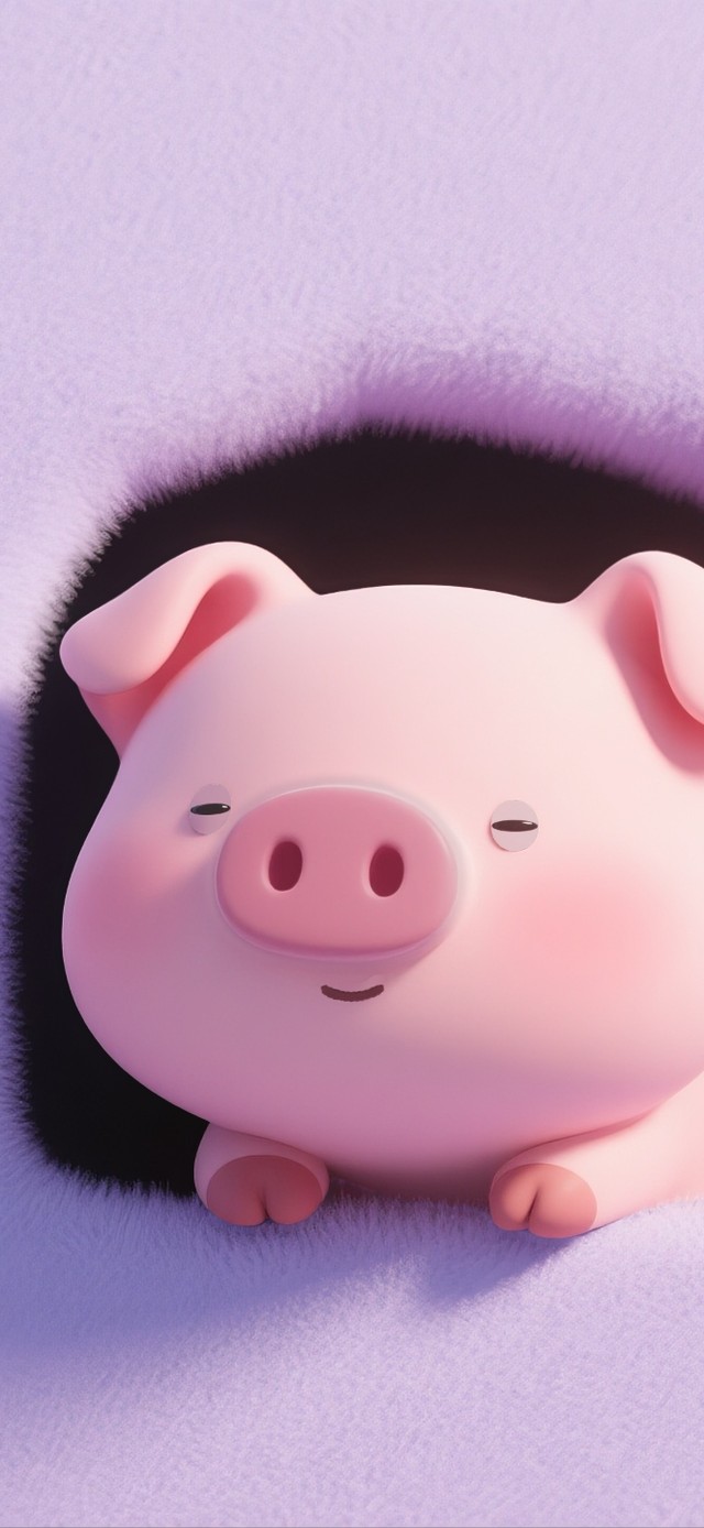 超萌暖心~紫色系简约萌宠Pig