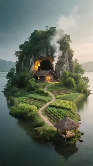 湖中小岛