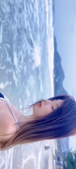 海滩唯美治愈清纯美少女小甜妹