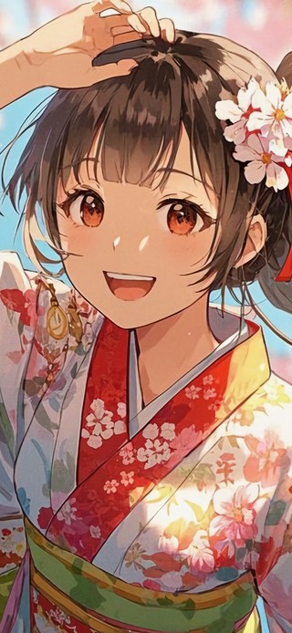 花漾壁纸|樱花和服少女