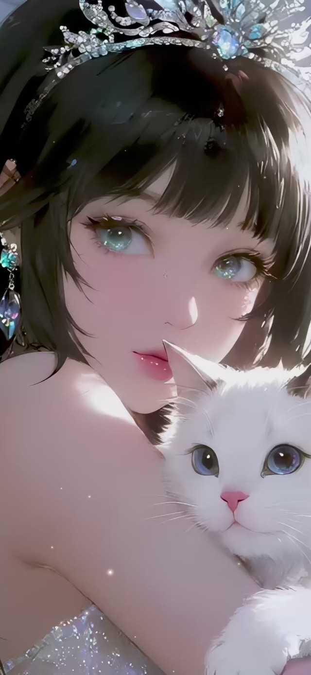 梦幻天使抱猫少女
