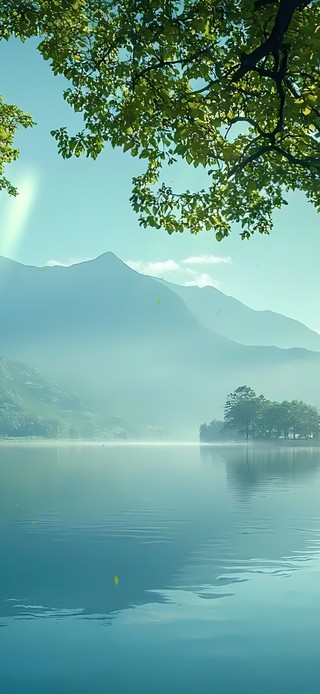 春天的湖泊