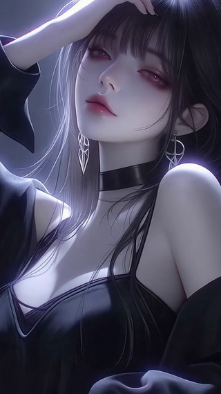 暗紫酷飒二次元美少女
