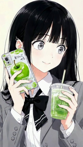 清新青苹果二次元美少女