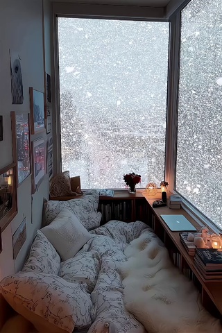 窗外暴雪