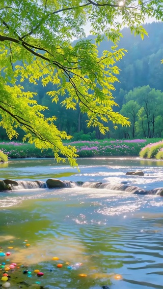 护眼溪流山涧