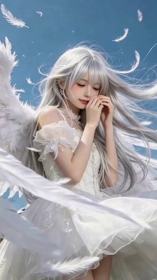 白羽天使少女