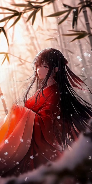 飘雪竹林
