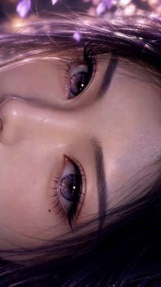 紫发紫瞳氛围感美少女