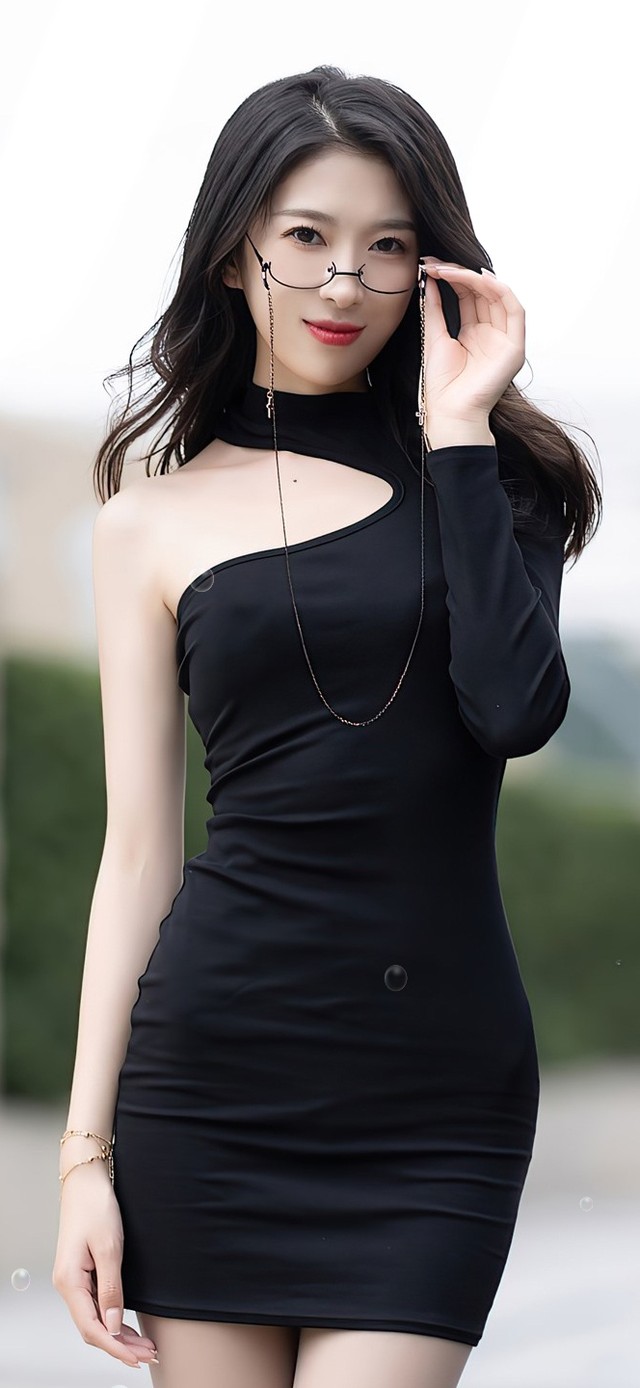 戴眼镜的紧身裙女神(美女手机动态壁纸) - 美女手机壁纸下载 - 元气壁纸