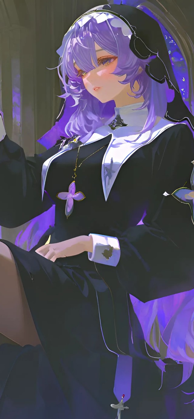 黑天鹅-黑丝修女制服美女