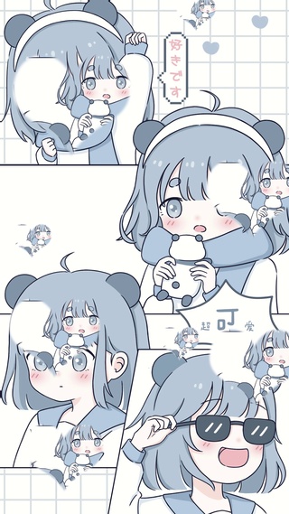 今天我也超可爱蓝色萌萌少女