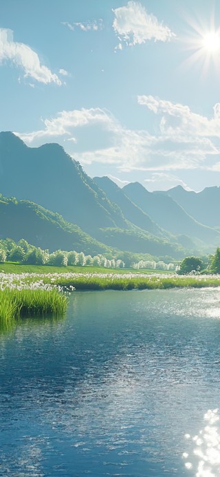 清新绿色山水自然
