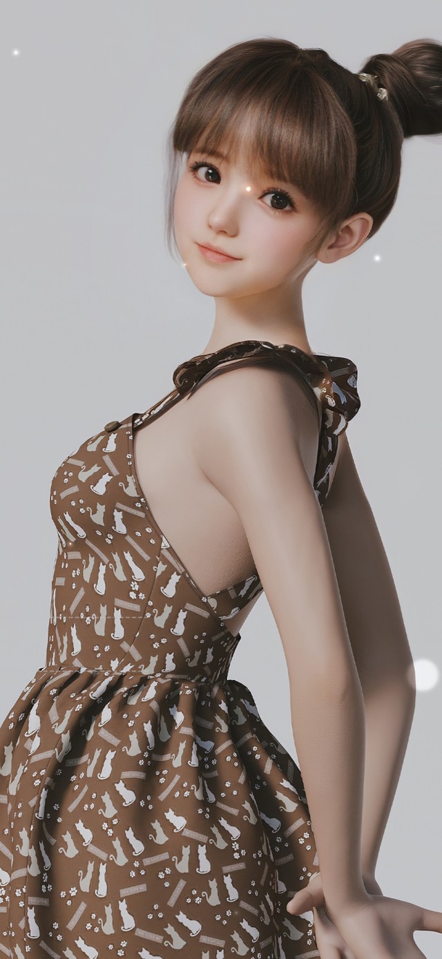 可爱丸子头少女