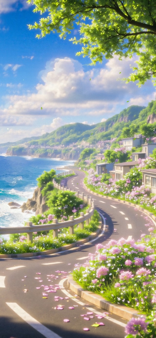 小清新护眼海边公路