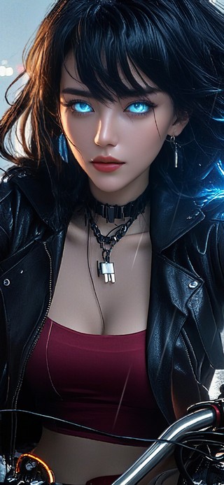 酷拽的机车美女