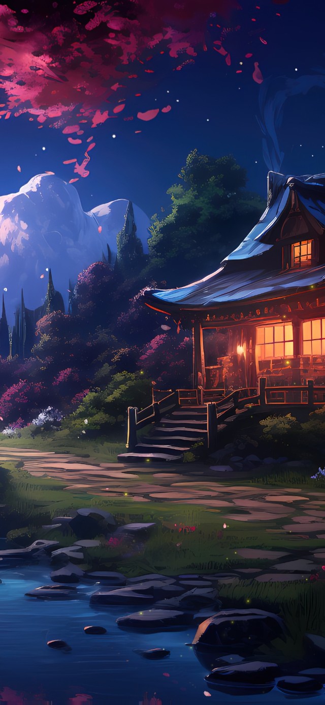 4K唯美治愈夜晚温馨小屋