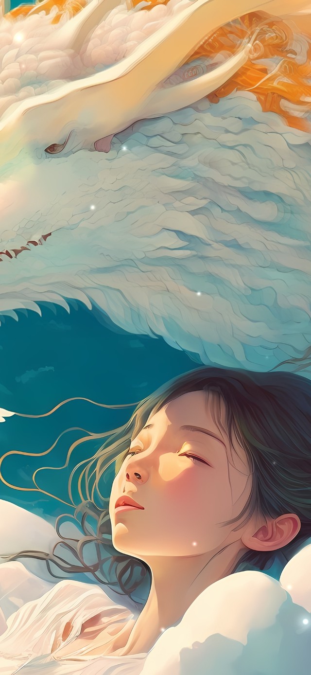 唯美白龙少女